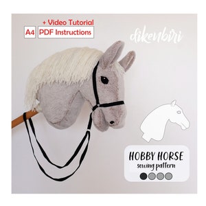 PDF Hobby Horse Sewing Pattern- Stick Horse Toy- Stuffed Horse Pattern