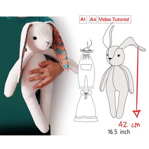 Bunny Sewing PDF pattern -stuffed animal rabbit-bunny toy