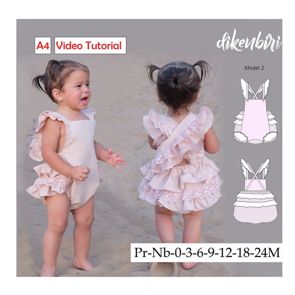 Baby Girl Romper Sewing Pattern Birtday Gift for Babies PDF
