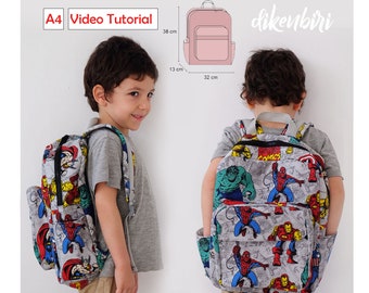 Lined Backpack PDF Pattern: School Bag for Kids & Women (Video Tutorial)