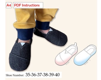 PDF Kids & Adults Soft Sole Shoes Number 35-36-37-38-39-40