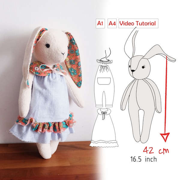 Padded Rabbit Sewing Tutorial Large Rabbit Sewing Pattern - Etsy