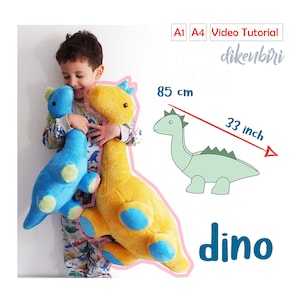 PDF 33 inc Dinosaur Sewing Pattern- Stuffed Animal Gift- Printable 85 cm Dino Toy