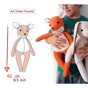 Fox Sewing PDF pattern -stuffed animal fox toy