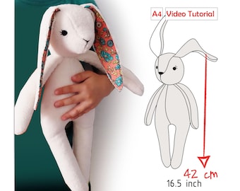 Coniglietto (senza vestiti) Modello PDF per cucire - peluche coniglio-coniglio giocattolo