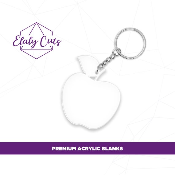 Apple 10pcs Acrylic Keychain Blanks Ornaments for Vinyl or Etsy