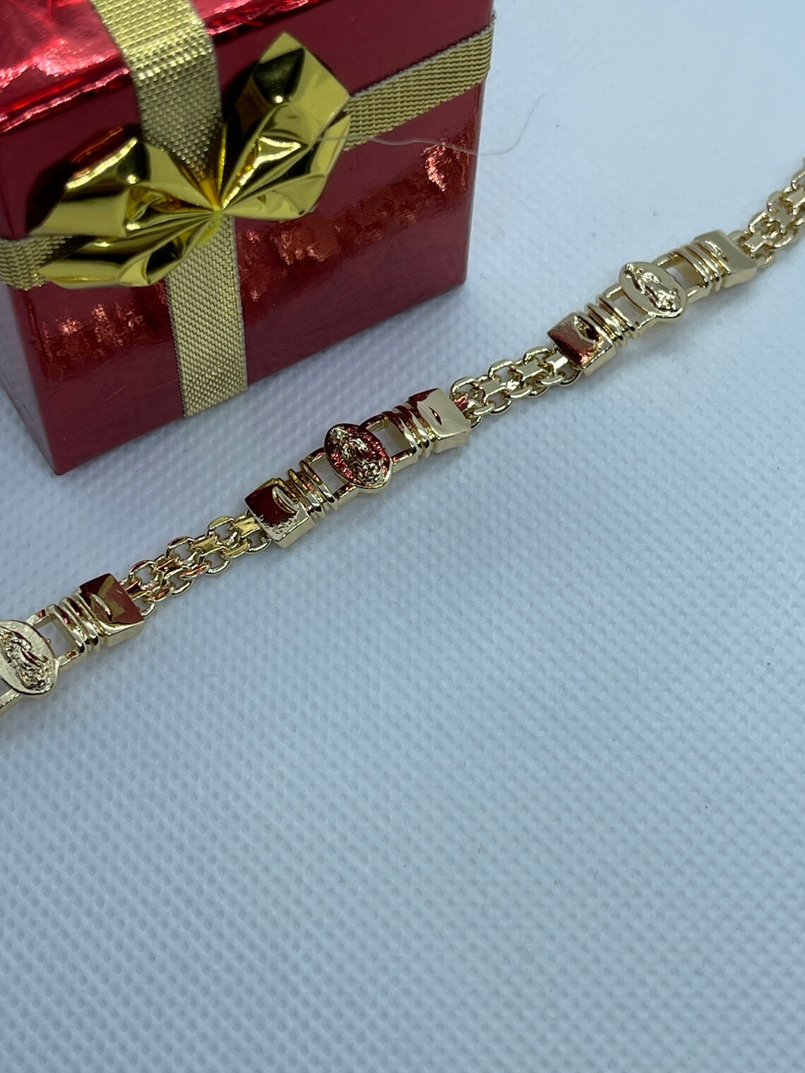 Gold Filled Virgin Mary Bracelet Etsy UK