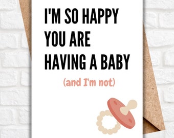 PRINTABLE baby shower card, baby shower card printable, funny baby shower card, sarcastic baby shower card, digital baby shower card