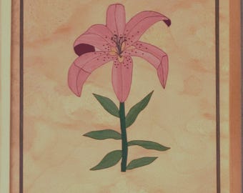 Handcrafted Marquetry Flower Wall Art: Natural Wood Botanical Decor