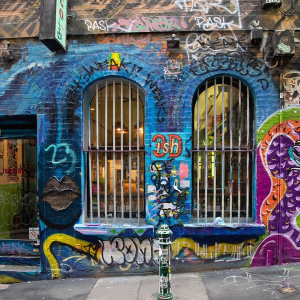 Hosier Lane, Melbourne Australia, photograph on satin/lustre, 5x7, 8x10, 11x14, 11x17 street art, graffiti