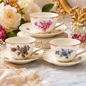 ニンフェンブルク カップ＆ソーサー 金彩 花柄 磁器 ニンフェンブルク