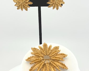 Ensemble vintage de broches et de boucles d'oreilles en or Avon avec étoile étoilée pour la fête des Mères, bijoux vintage du milieu du siècle