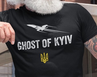Ghost of Kyiv Ace Pilot Military T shirt Stand With Ukraine Trident T shirt