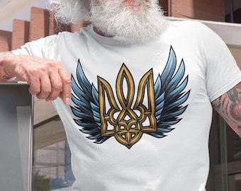 Ukraine T-shirt, Ukraine Flag, Ukraine Coat Of Arms, Ukrainian Patriotic T shirt, Trident Wings Tee, Ukrainian Gift T shirt