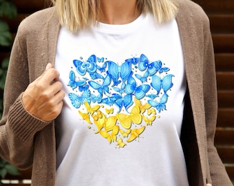 Ukraine shirt, Ukrainian flag, Ukraine Butterfly Heart Ukraine Strong shirt, Stand With Ukraine