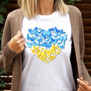 Ukraine shirt, Ukrainian flag, Ukraine Butterfly Heart Ukraine Strong shirt, Stand With Ukraine