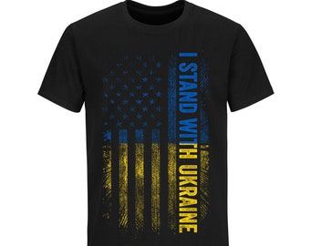 Ukraine T-Shirt Ukraine Flag American Flag T shirt Support Ukraine Shirt Stand With Ukraine