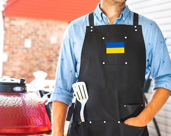 Ukrainian Flag Apron Father's Day Gift Mother's Day Gift Professional Apron