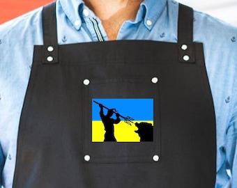 Ukraine Flag Professional Aprons for Chefs Cossack VS russian bear Ukraine gifts T shirt Support Ukraine Shirt Stand With Ukraine