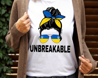 Ukraine Flag Shirt, Ukraine shirt Unbreakable , Peace In Ukraine Shirt, Stop War Tshirt, Ukraine tee women, Peace Ukraine