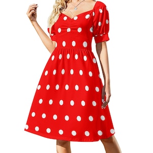Red Polka Dot Dress with Sweetheart Neckline