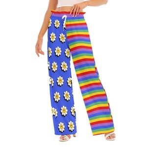 【SATIIIZ】Clown Patch Cotton Wide Work Pants Cotton Clown Pants - Etsy