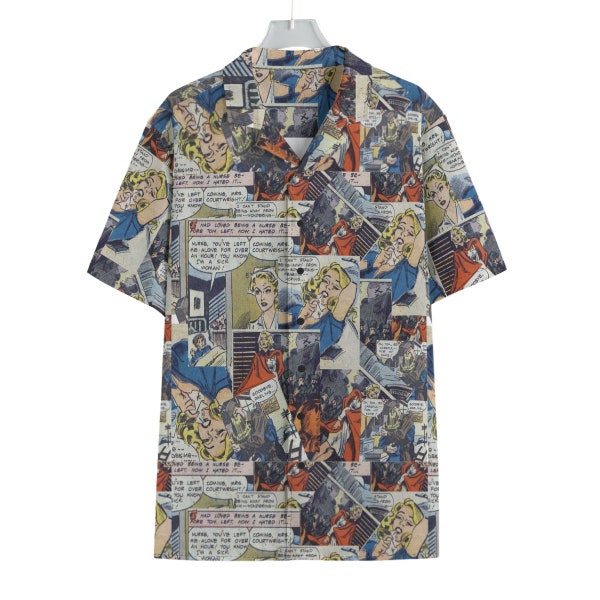 Vintage Comic Book Men's Hawaiian Shirt