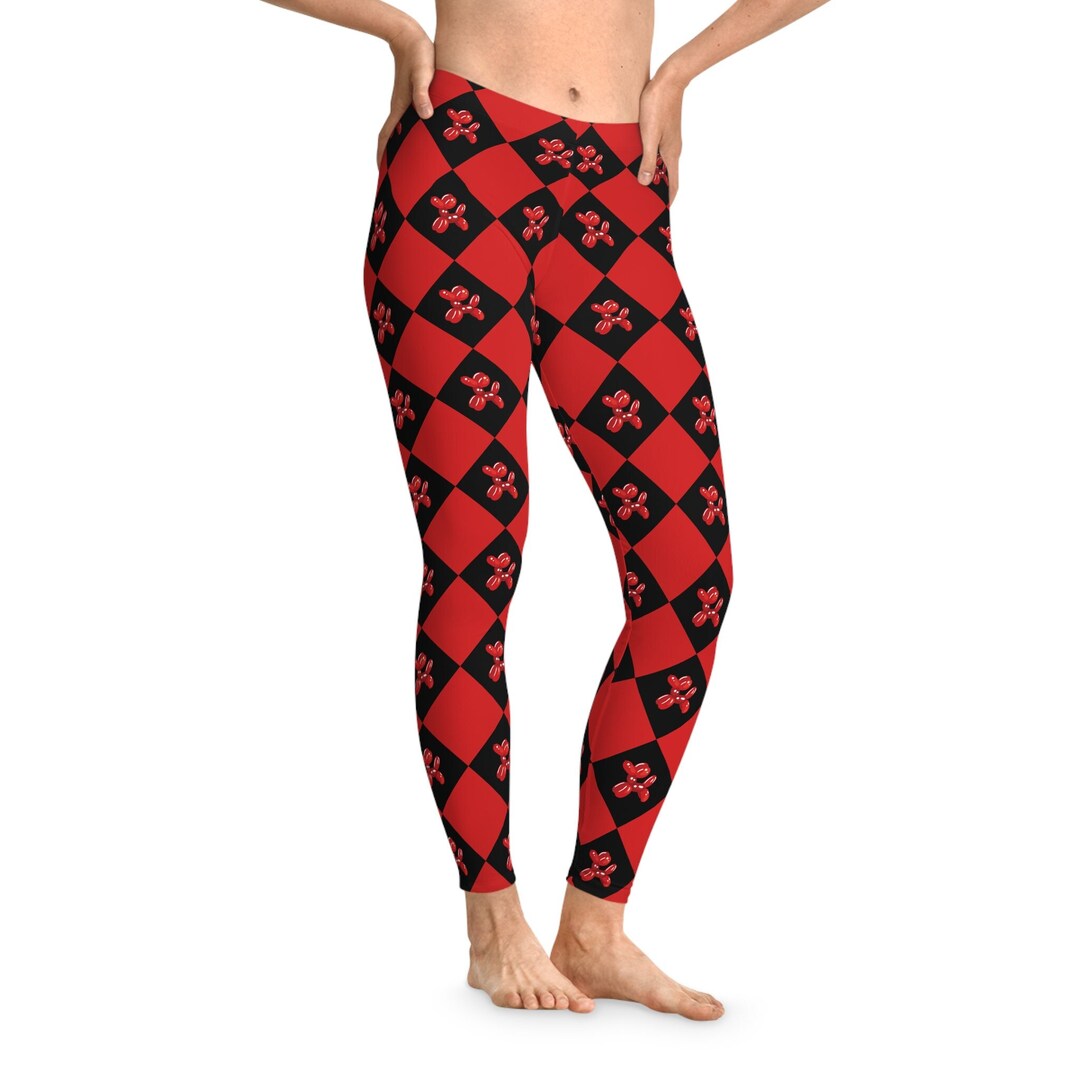 Balloon Animal Leggings in Black and Red Balloon Dog Leggings Etsy