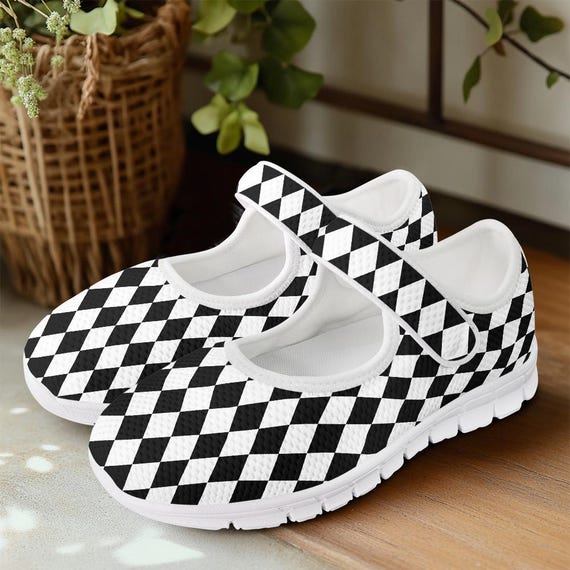 Black and White Shoes Women's Mary Jane Shoes Black and