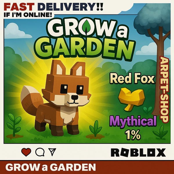 Roblox Grow a Garden | Red Fox | instant delivery