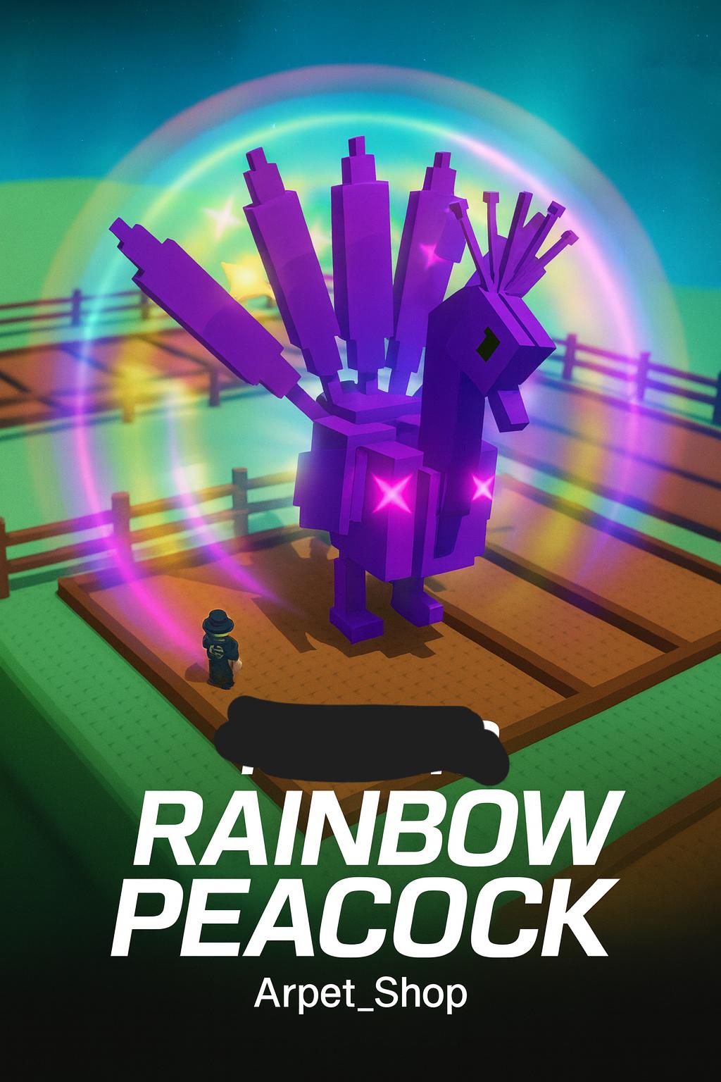 Rainbow/Nightmare Titan Peacock Pet For Roblox 'Grow A Garden' Game - Fast Delivery