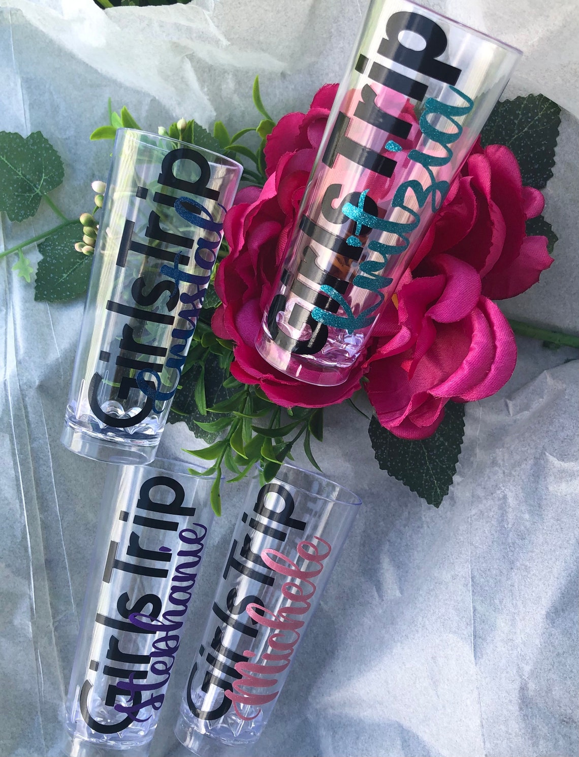 Personalized Shot Glasses Custom Plastic Glass Bridesmaid Etsy