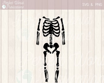 Esqueleto caja torácica pelvis brazos piernas Disfraz de Halloween diy Cut File SVG Bundle