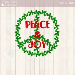 Peace & Joy Christmas Wreath Holiday Cut File SVG Paz y Alegría