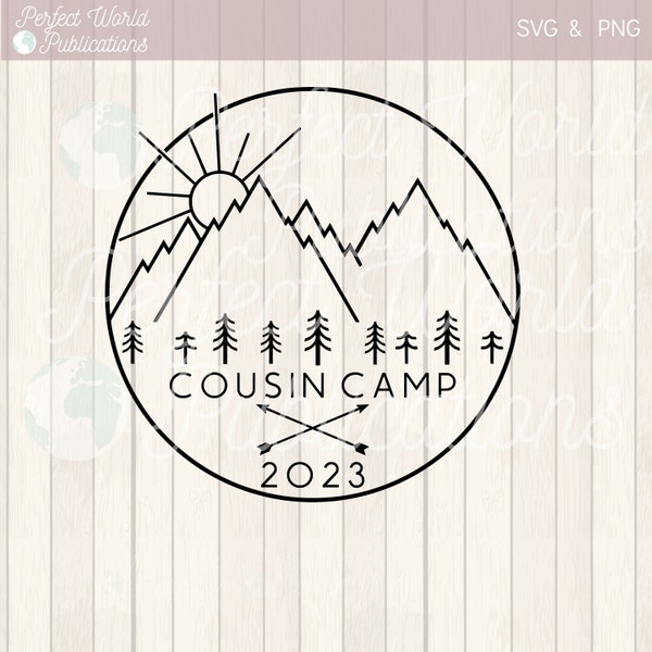 Cousin Camp 2023 Modern Mountains Cut File SVG