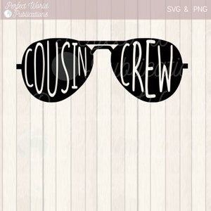 Cousin Crew Aviator Sunglasses Pacote de verão Arquivo de corte SVG