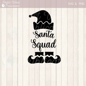 Santa Squad Elf Conception des vacances de Noël Cut File SVG