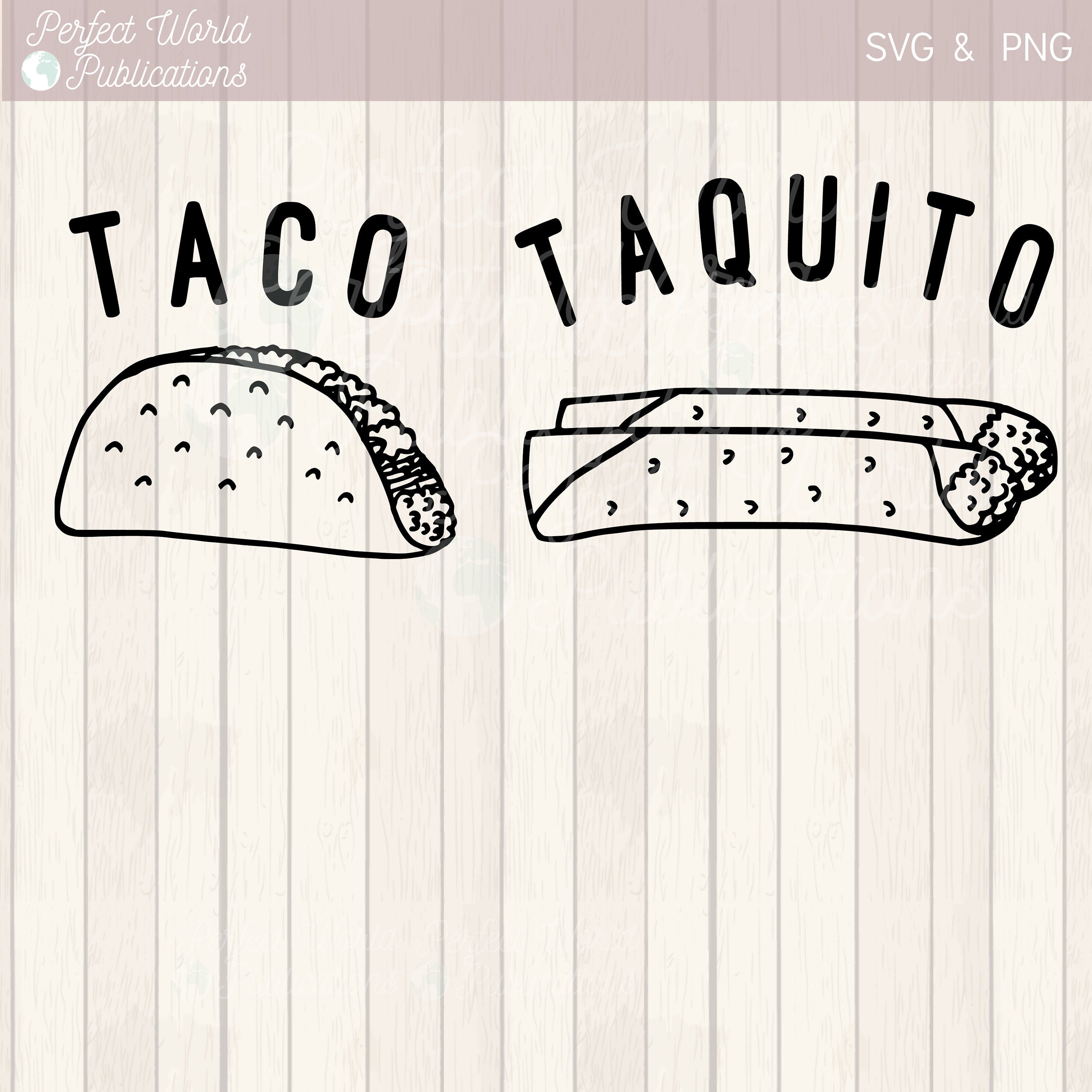 Taco and Taquito Cut File SVG Bundle Etsy