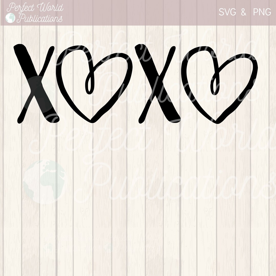 XOXO Heart Hug Kiss Valentines Day SVG Cut File - Etsy