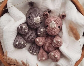 Crochet Pattern Rhino Baby, Crochet Rhino, Amigurumi Rhino Pattern PDF