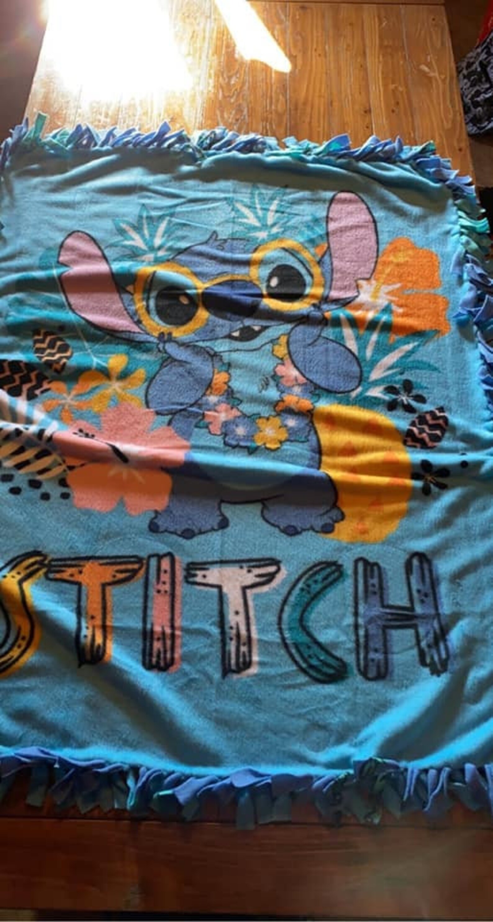 Disney's Stitch fleece blanket Etsy