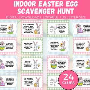 Easter Egg Scavenger Hunt, Printable Indoor Easter Egg Treasure Hunt, Kid Easter Scavenger Hunt, Indoor Teen Scavenger Hunt, Easter Activity