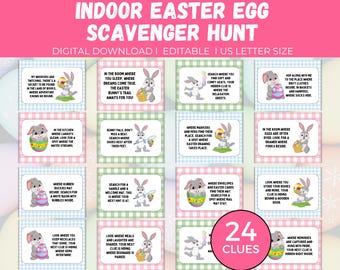 Easter Egg Scavenger Hunt, Printable Indoor Easter Egg Treasure Hunt, Kid Easter Scavenger Hunt, Indoor Teen Scavenger Hunt, Easter Activity