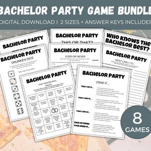 Bachelor Party Game Bundle, 8 Bachelor Party Activities, Bachelor Party Ideas, Stag Do Party, Stag Party Games, Bachelor Party Games