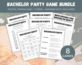 Junggesellenabschied Spiele Bundle, 8 Junggesellenabschied Aktivitäten, Junggesellenabschied Ideen, Junggesellenabschied Party Spiele, Junggesellenabschied