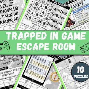 Trapped In Game Escape Room for Kids, Printable Escape Room Kit, Birthday Party Games, DIY Video Game Escape Room for Kids Birthday Party