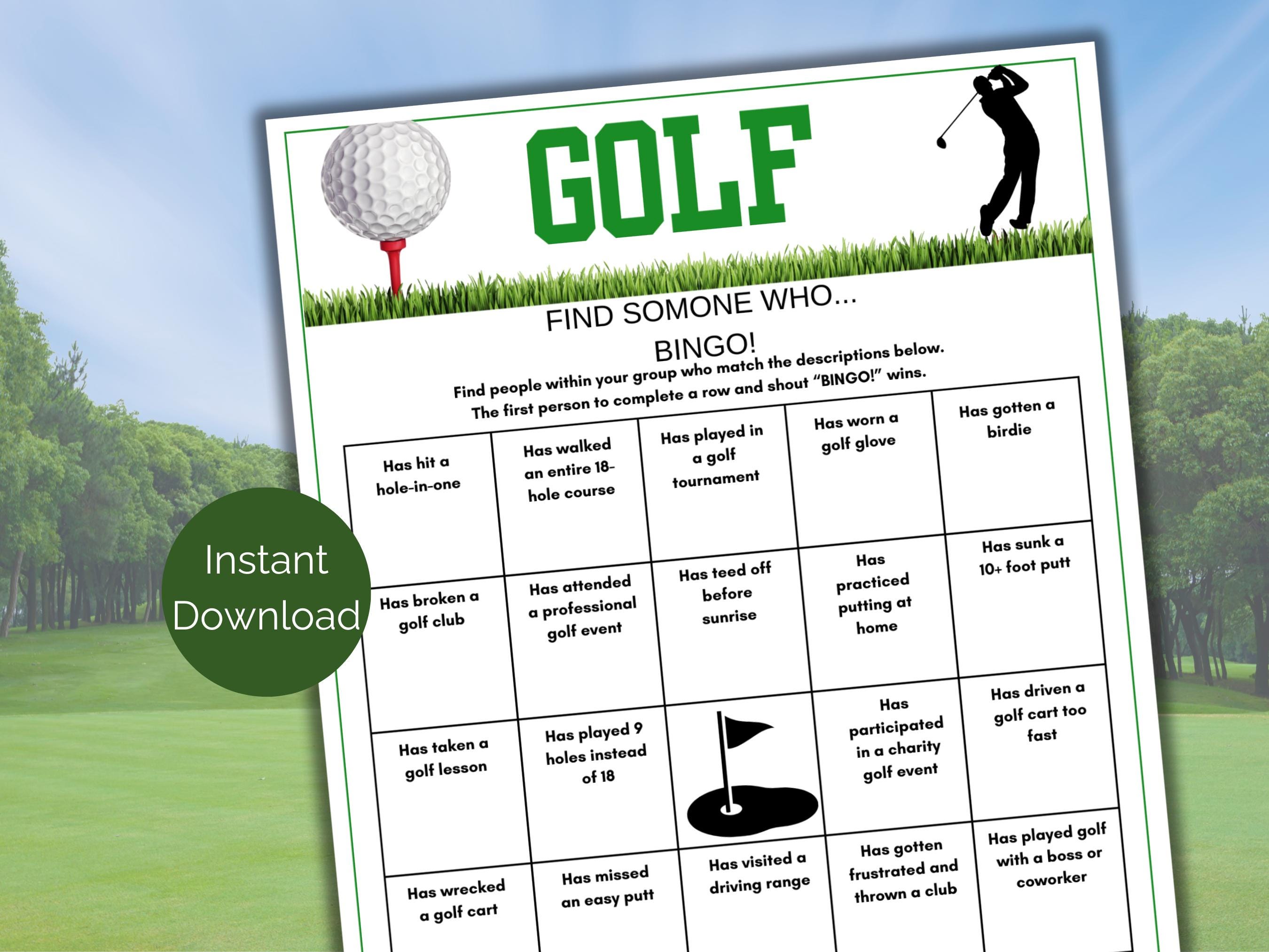 Golf Find Someone Who Game, Golf Party Game, Golf Human Bingo, Printable Golf Ice Breaker, Find the Guest Game, Golf Retirement Party