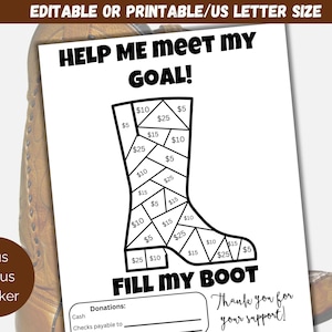 Editable Fill My Boot Fundraiser Template, Drill Team Fundraiser Flyer, Majorette Sponsor My Season, Color My Boot Fundraising Form