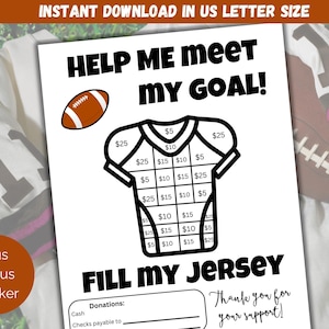 Fill My Football Jersey Fundraiser Template, Football Fundraiser Flyer, Football Sponsor My Season, Color My Jersey Fundraising Form