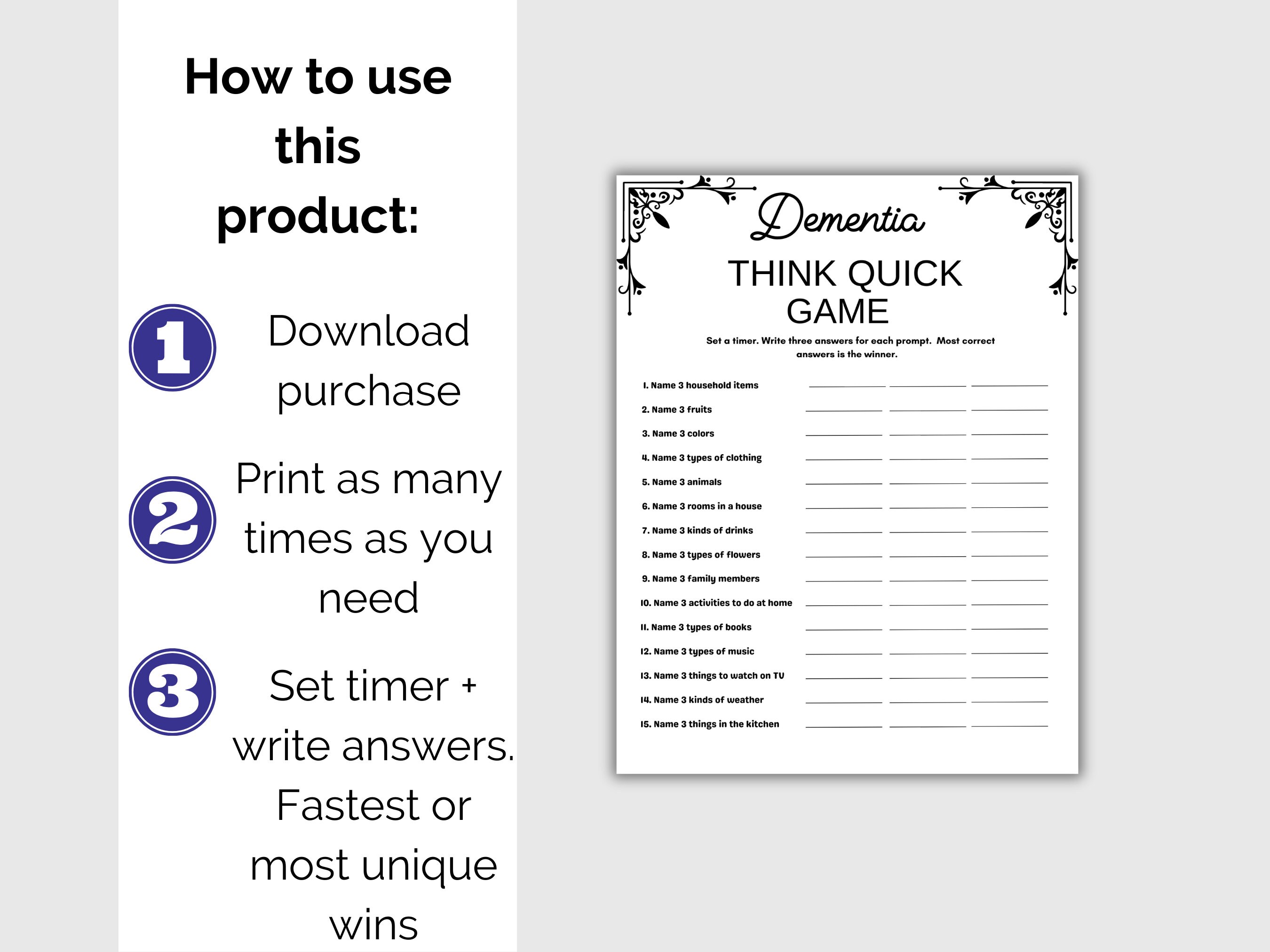 Dementia Think Quick, Think Quick Memory Care Game, Dementia Games, Ice ...